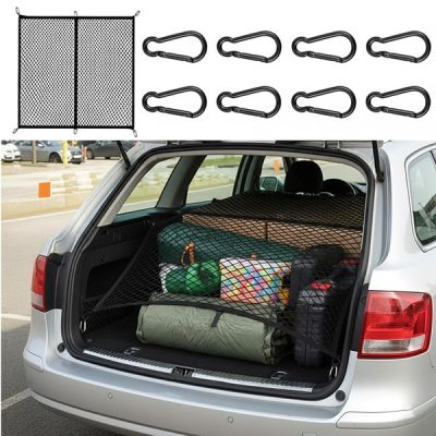 Rugalmas rakományháló - 120x120 cm, 6 fém karabiner | NETLASTIK