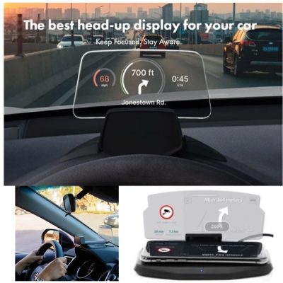 HUD Szélvédő Kijelző - GPS, Hívások és Figyelmeztetések a Szélvédőn (Telefon Érintése Nélkül) | DISPCAR