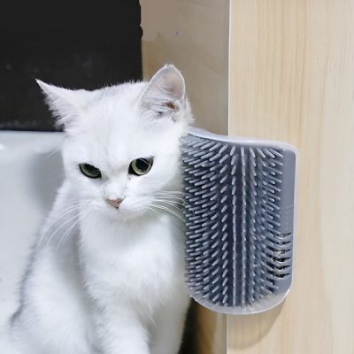 Sarokba szerelhető önápoló macskakefe – ragasztós vagy csavaros rögzítés | CATGROOM